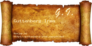 Guttenberg Irma névjegykártya