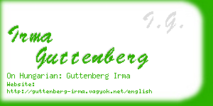 irma guttenberg business card